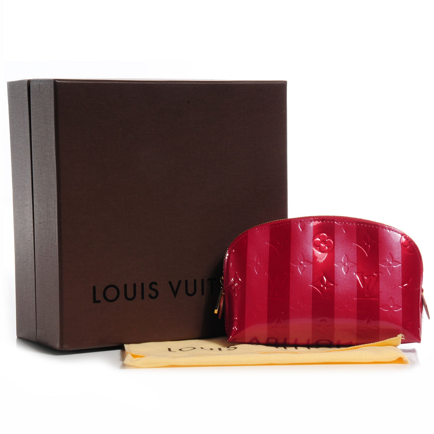 Louis Vuitton Vernis Rayures Cosmetic Pouch Pomme D'Amour 8 of 8