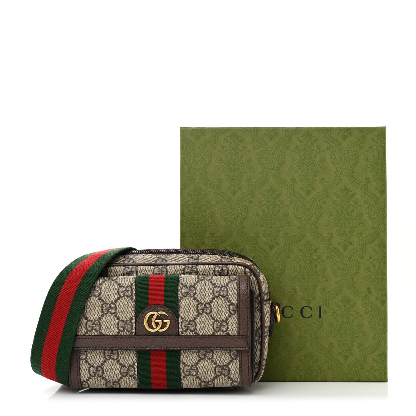 GG Supreme Monogram Web Mini Ophidia Bag Beige Ebony