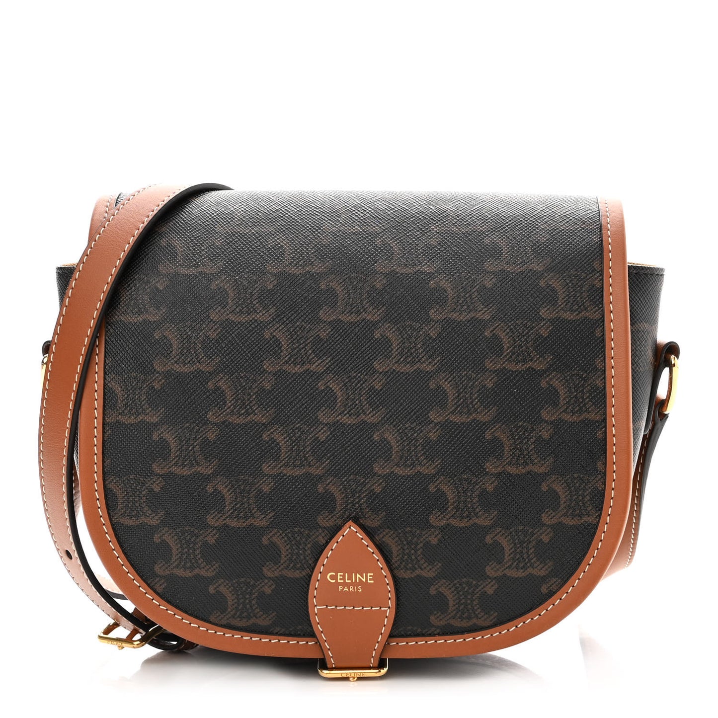 Triomphe Canvas Medium Folco Bag Tan