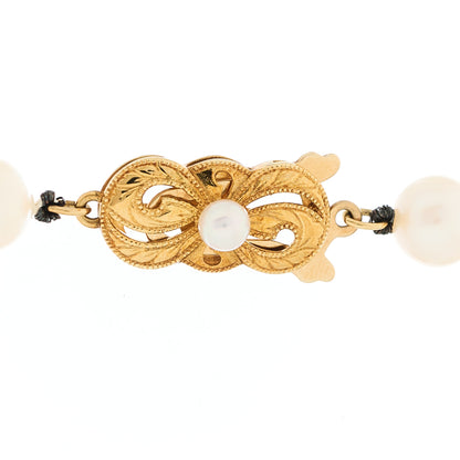 Mikimoto 18K Yellow Gold Akoya Cultured Pearl 6.5-7mm Strand Necklace 4 of 6
