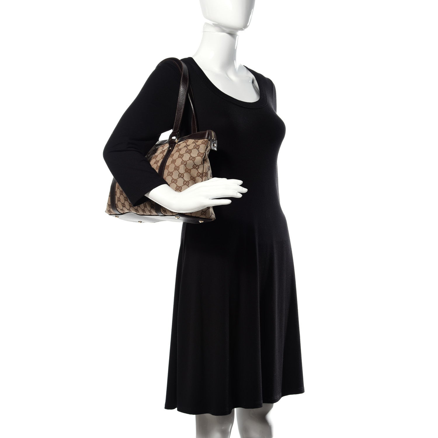 Gucci Monogram Medium Abbey Tote Dark Brown 2 of 11