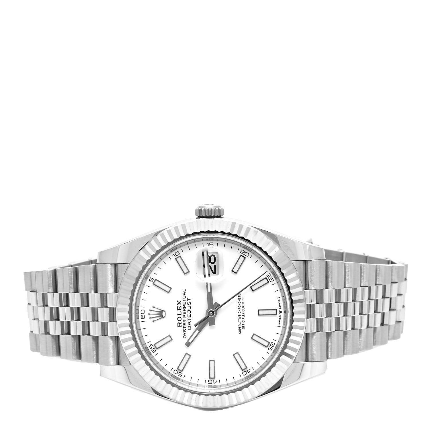 Rolex Stainless Steel 18K White Gold 41mm Oyster Perpetual Datejust Watch White 126334 2 of 5