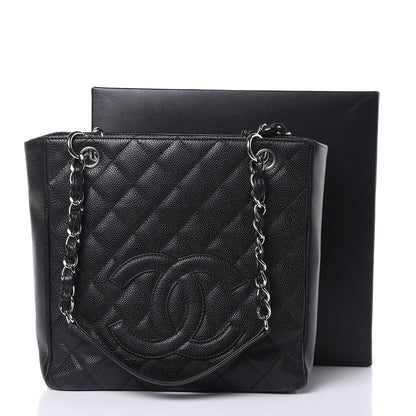Chanel Caviar Quilted Petit Shopping Tote PST Black 13 of 14