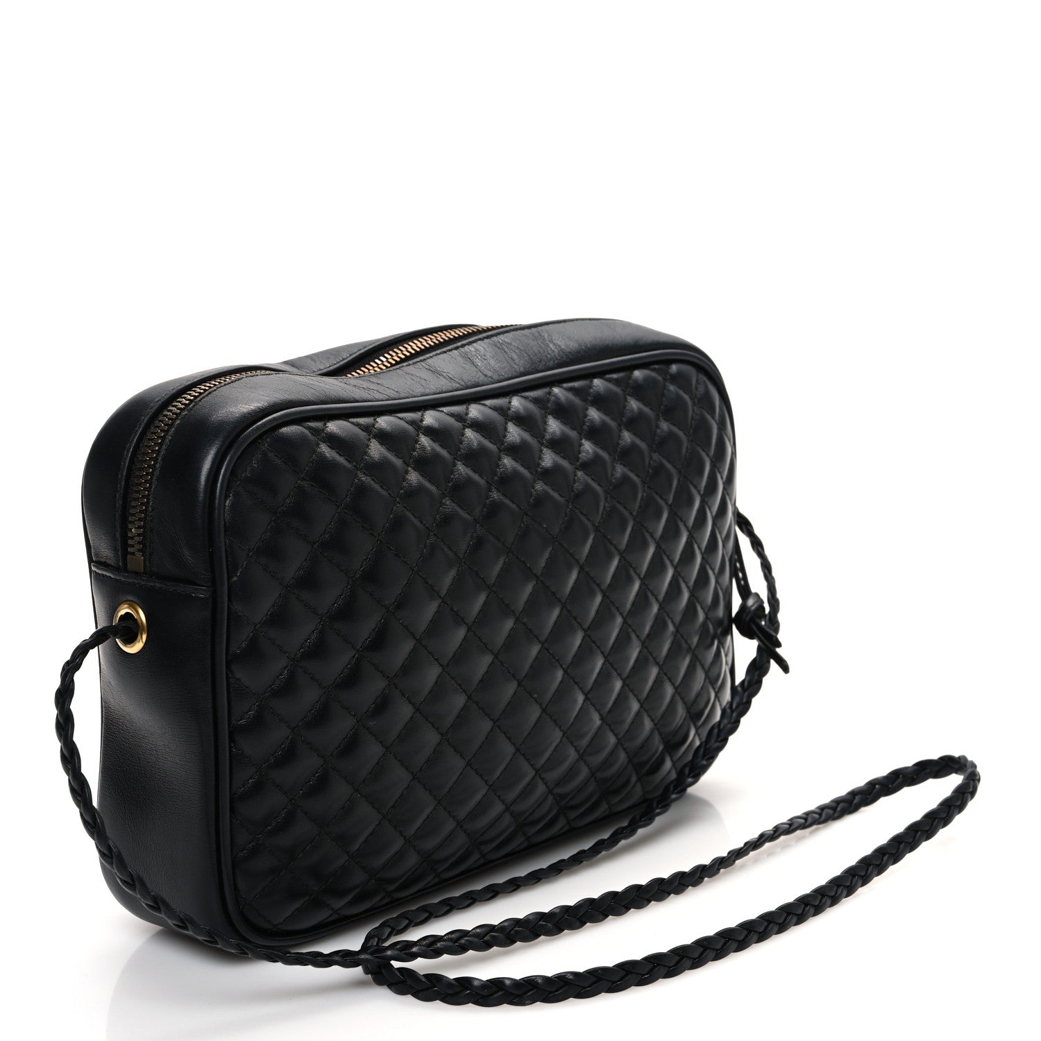 Gucci Calfskin Web Trapuntata Small GG Shoulder Bag Black 3 of 12