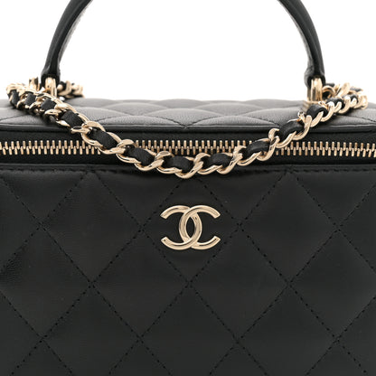 Chanel Lambskin Quilted Small Top Handle Vanity Case With Chain Black 8 of 12