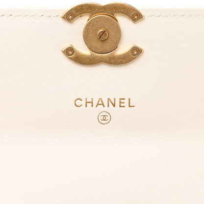 Chanel Calfskin Quilted Perfect Fit Coin Purse With Chain White 6 of 11
