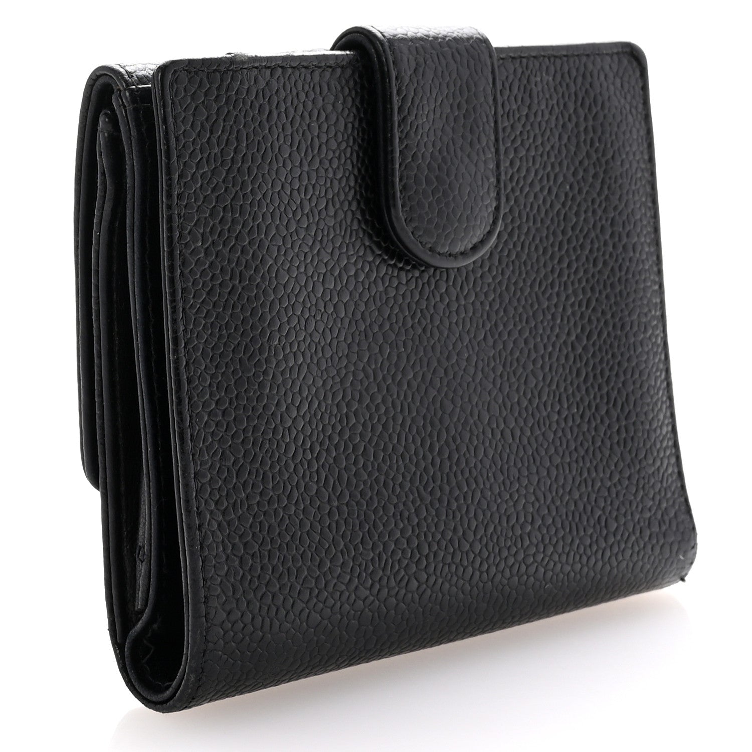 Chanel Caviar Timeless CC Compact French Wallet Black 3 of 8