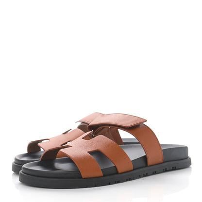 Hermes Epsom Womens Chypre Sandals 39.5 Natural 3 of 12