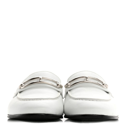Hermes Calfskin Womens Colette Loafers 37.5 White 3 of 10