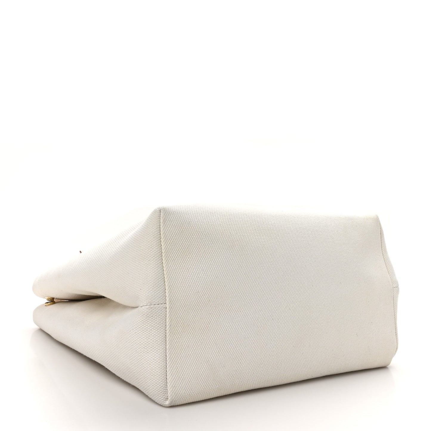 Canvas Calfskin Logo Print Small Horizontal Cabas Natural Tan