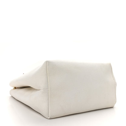 Celine Canvas Calfskin Logo Print Small Horizontal Cabas Natural Tan 4 of 10