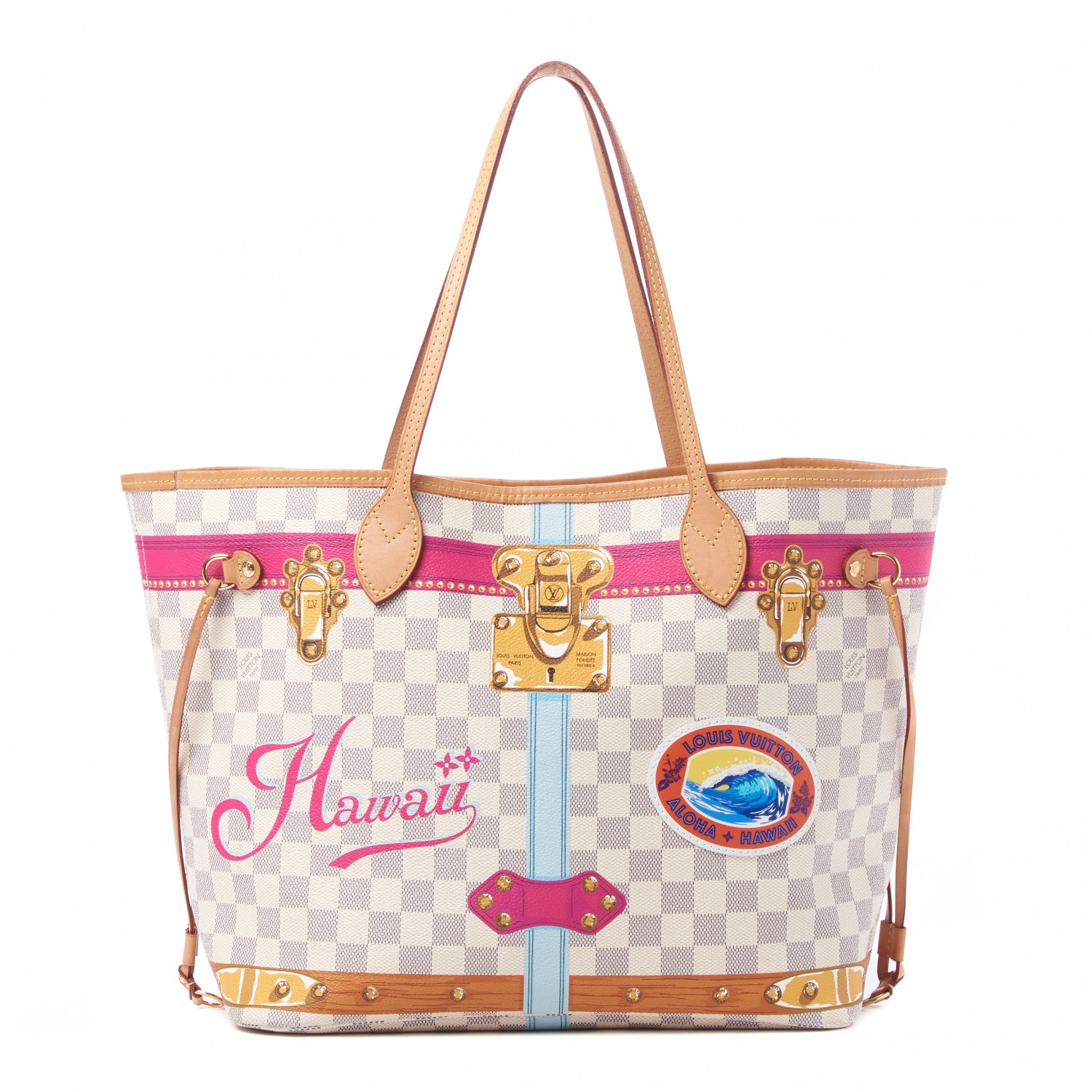 Louis Vuitton Damier Azur Summer Trunks Hawaii Neo Neverfull MM 1 of 9