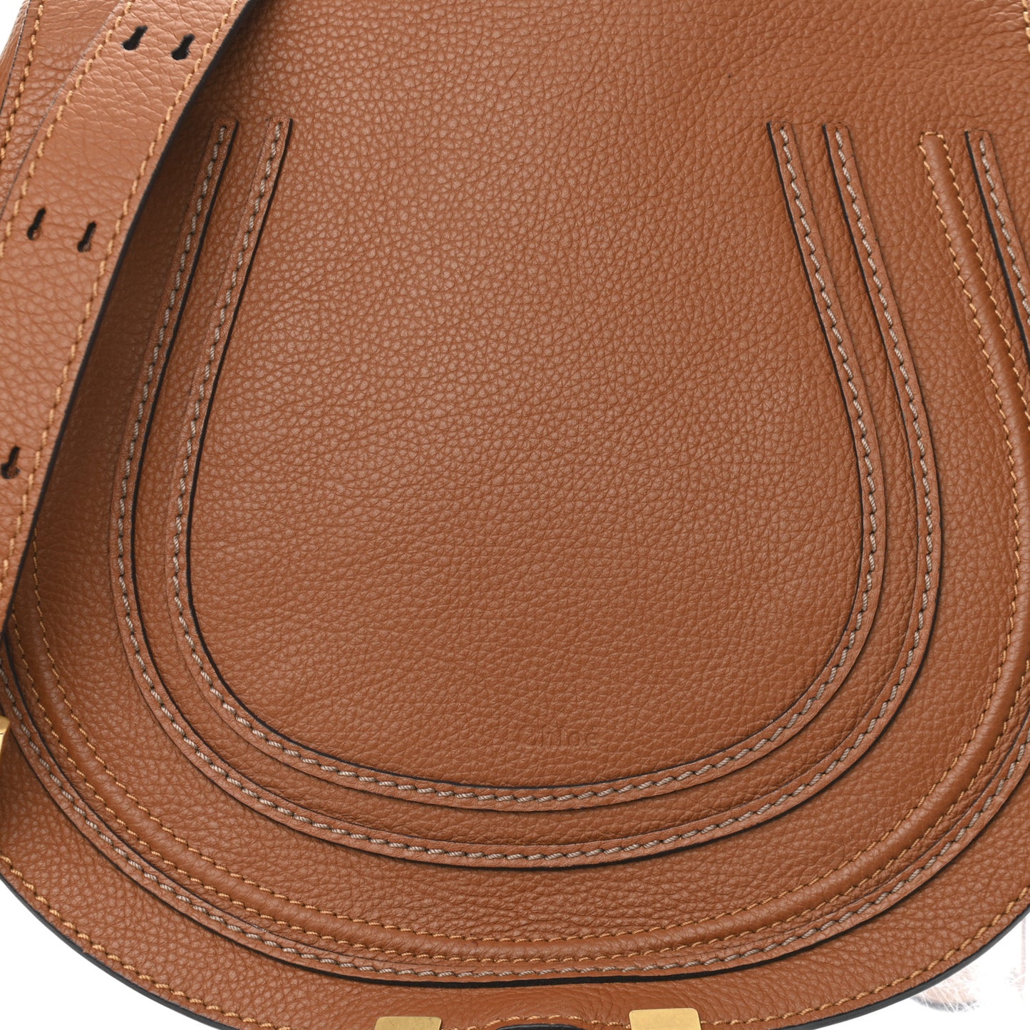 Calfskin Medium Marcie Round Crossbody Bag Tan
