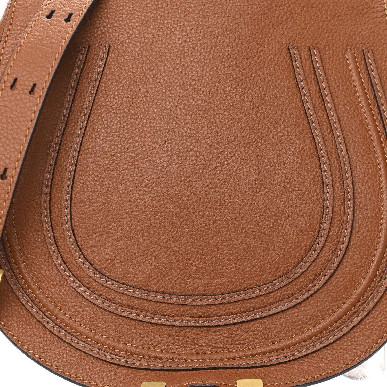 Chloe Calfskin Medium Marcie Round Crossbody Bag Tan 9 of 14