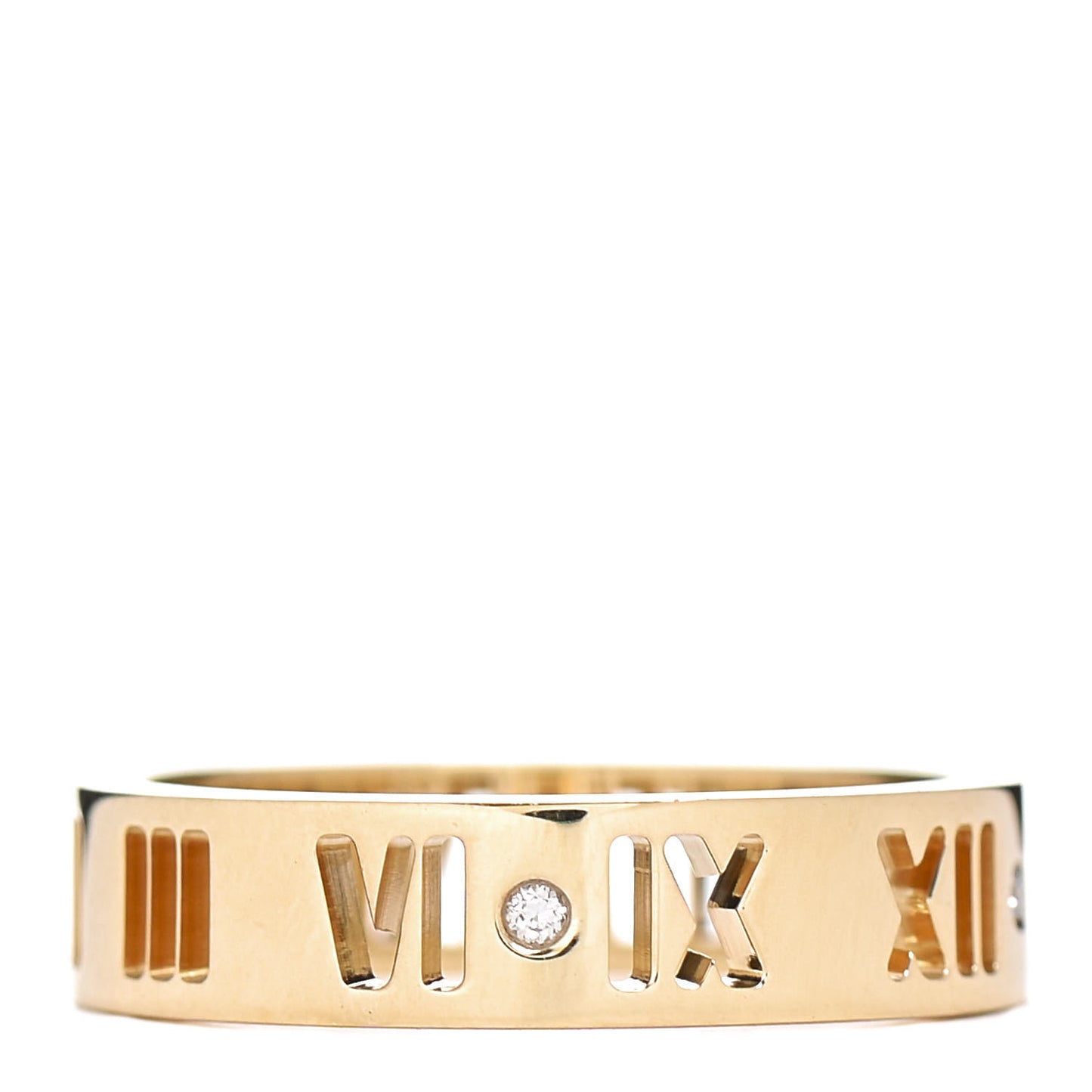 18K Yellow Gold Diamond Wide Atlas Pierced Ring 56 7.5