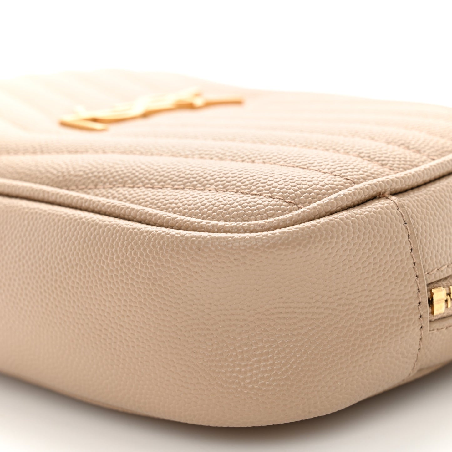 Grain De Poudre Matelasse Monogram Mini Lou Camera Bag Dark Beige