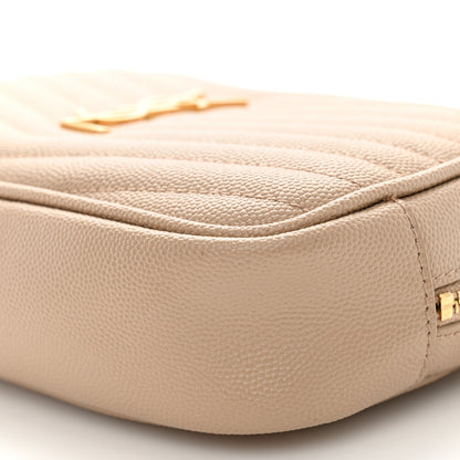 Saint Laurent Grain De Poudre Matelasse Monogram Mini Lou Camera Bag Dark Beige 10 of 12
