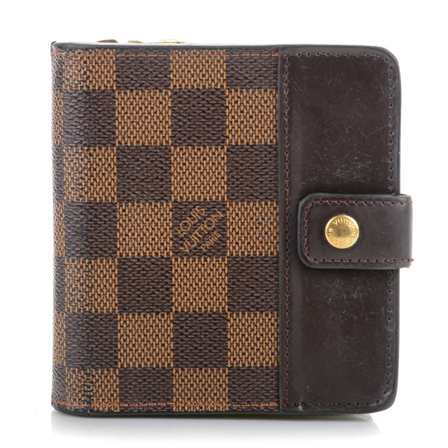 Damier Ebene Zippe Zipped Compact Wallet