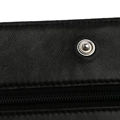 Chanel Lambskin Camellia Embossed Wallet On Chain WOC Black 12 of 14