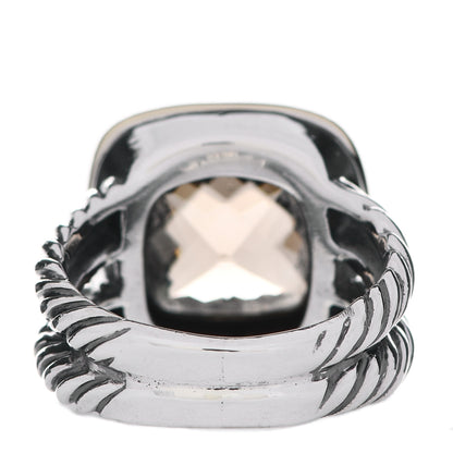 David Yurman Sterling Silver 18K Yellow Gold Smoky Quartz 11mm Albion Ring 50 5.25 4 of 6