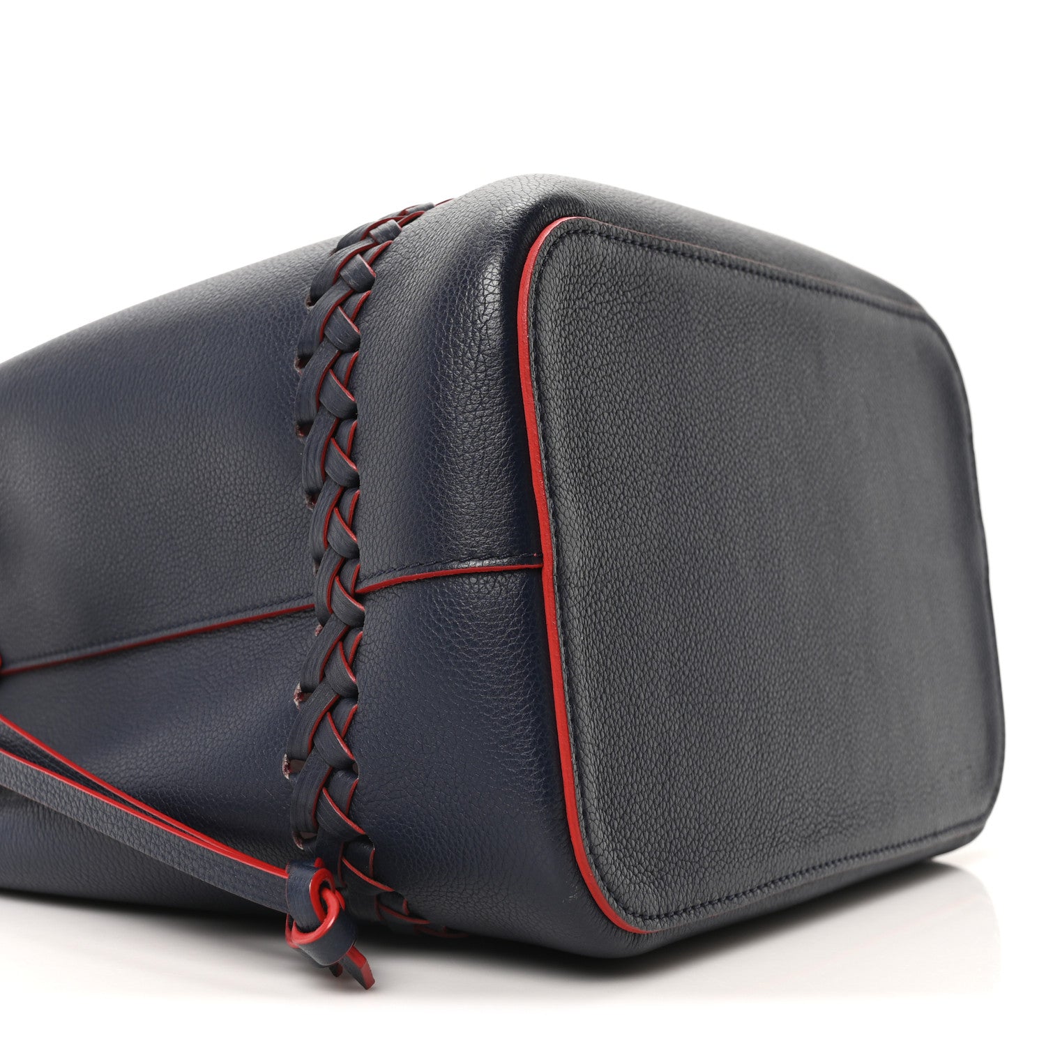 Louis Vuitton Soft Calfskin Braided Lockme Bucket Marine Rouge 8 of 9