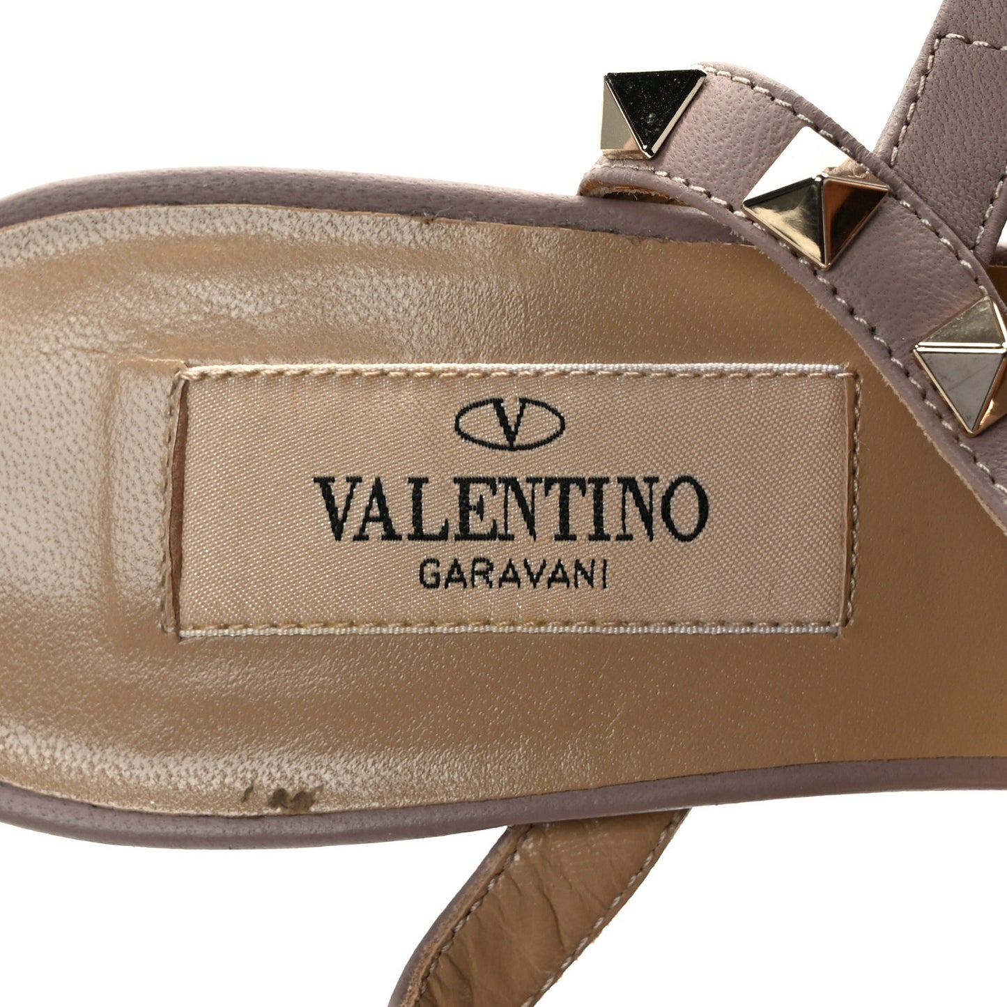 Patent Rockstud Ankle Strap 65mm Pumps 35 Indaco Poudre