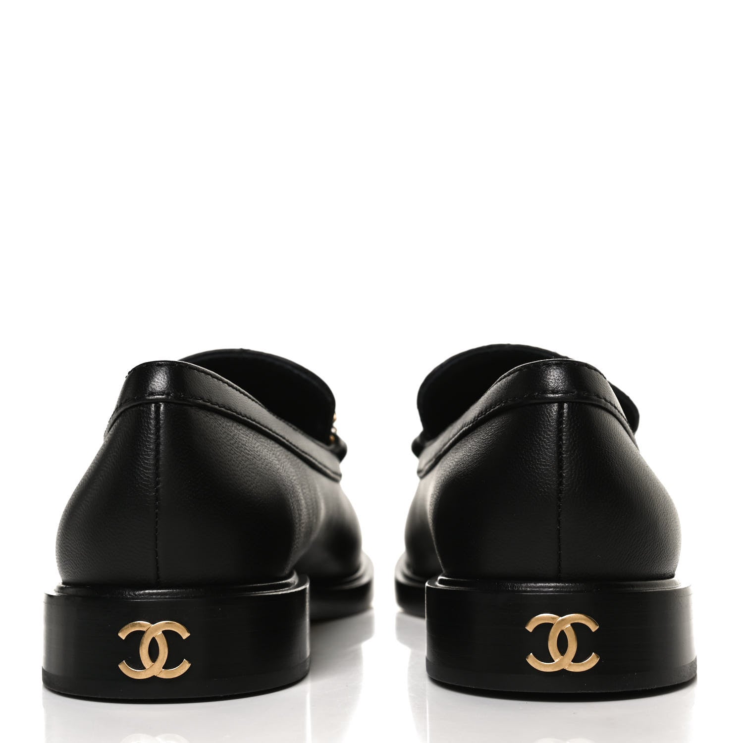 Chanel Lambskin Pearl Crystal Quilted CC Logo Jewelry Loafers 38 Black 6 of 11