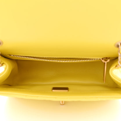 Chanel Lambskin Quilted Mini Pearl Crush Flap Yellow 5 of 10