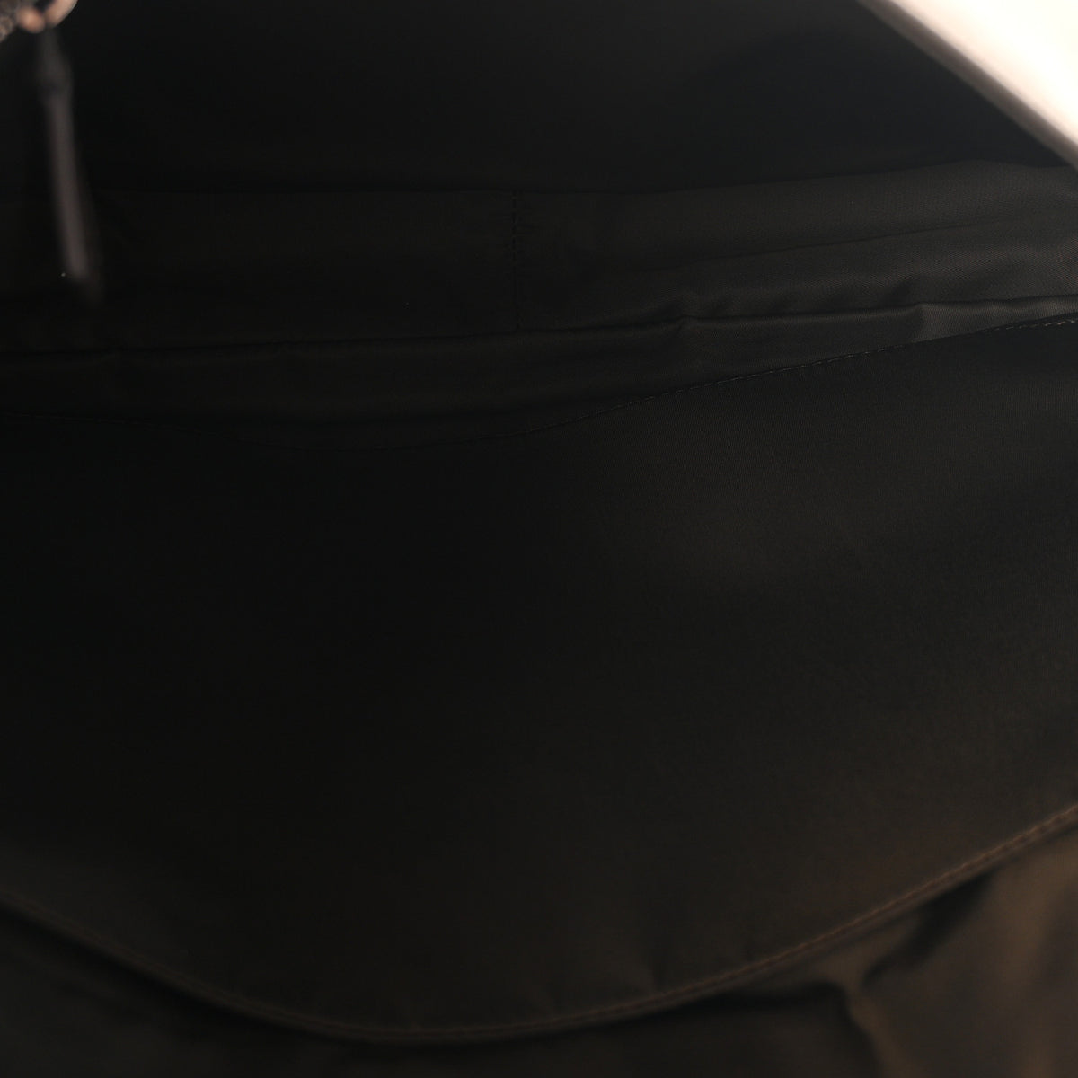 Econyl Nylon Cuoio Romano Monochrome Large Baguette Messenger Bag Ebano
