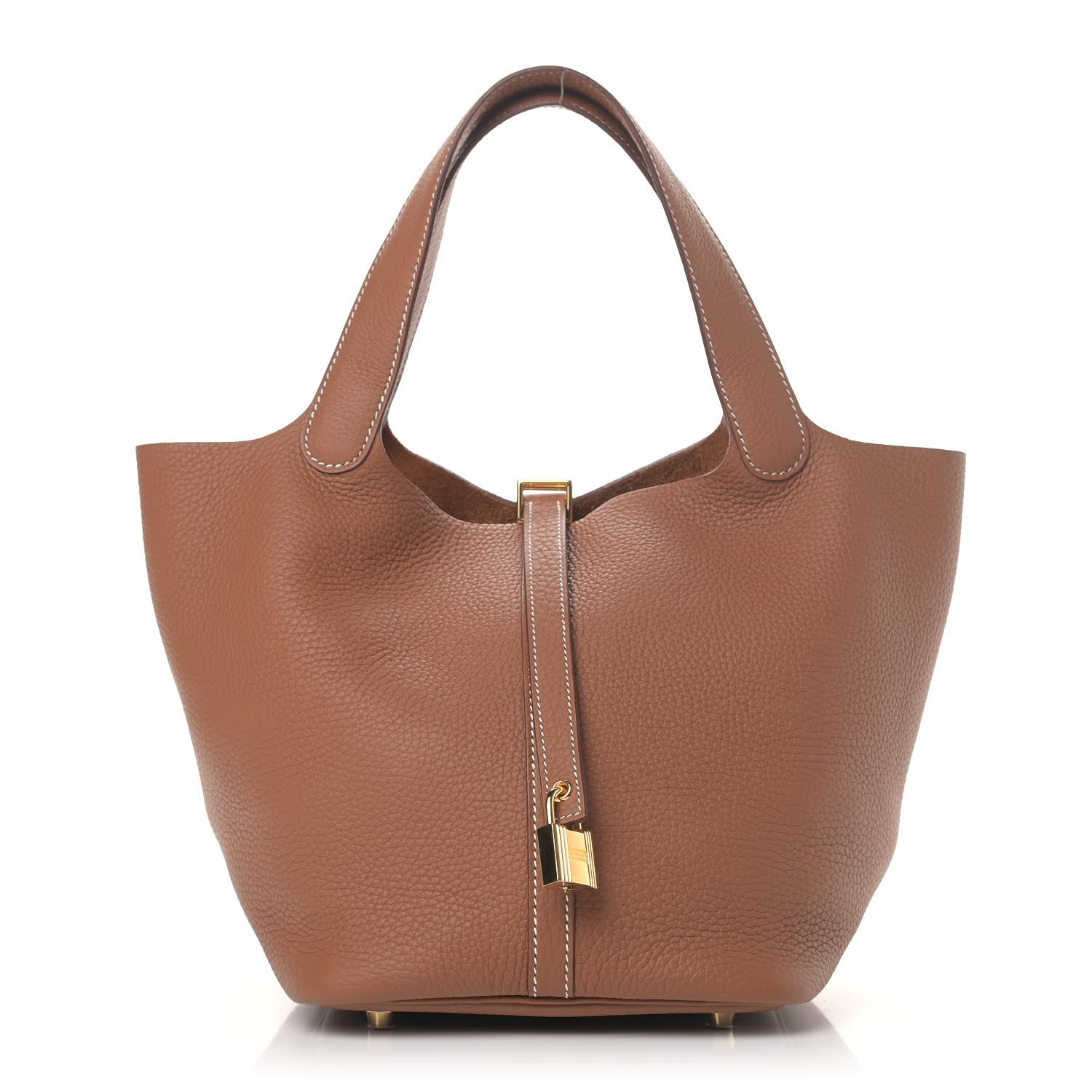 Hermes Taurillon Clemence Picotin Lock 22 MM Gold 1 of 5