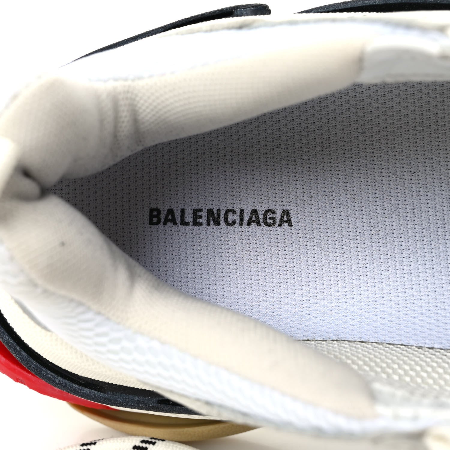 Balenciaga Fabric Mesh Womens Triple S Sneakers 37 Grey Red White 8 of 9
