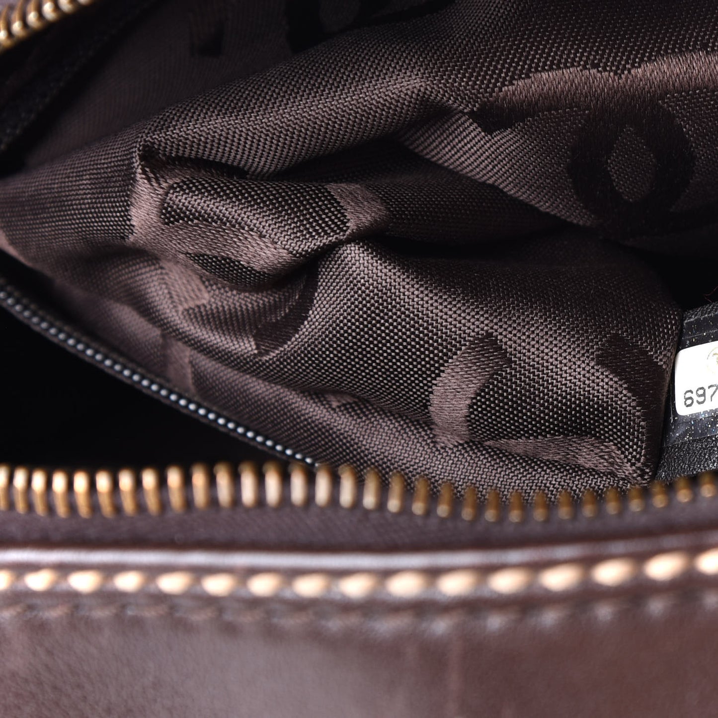 Calfskin Wild Stitch Top Handle Bag Brown