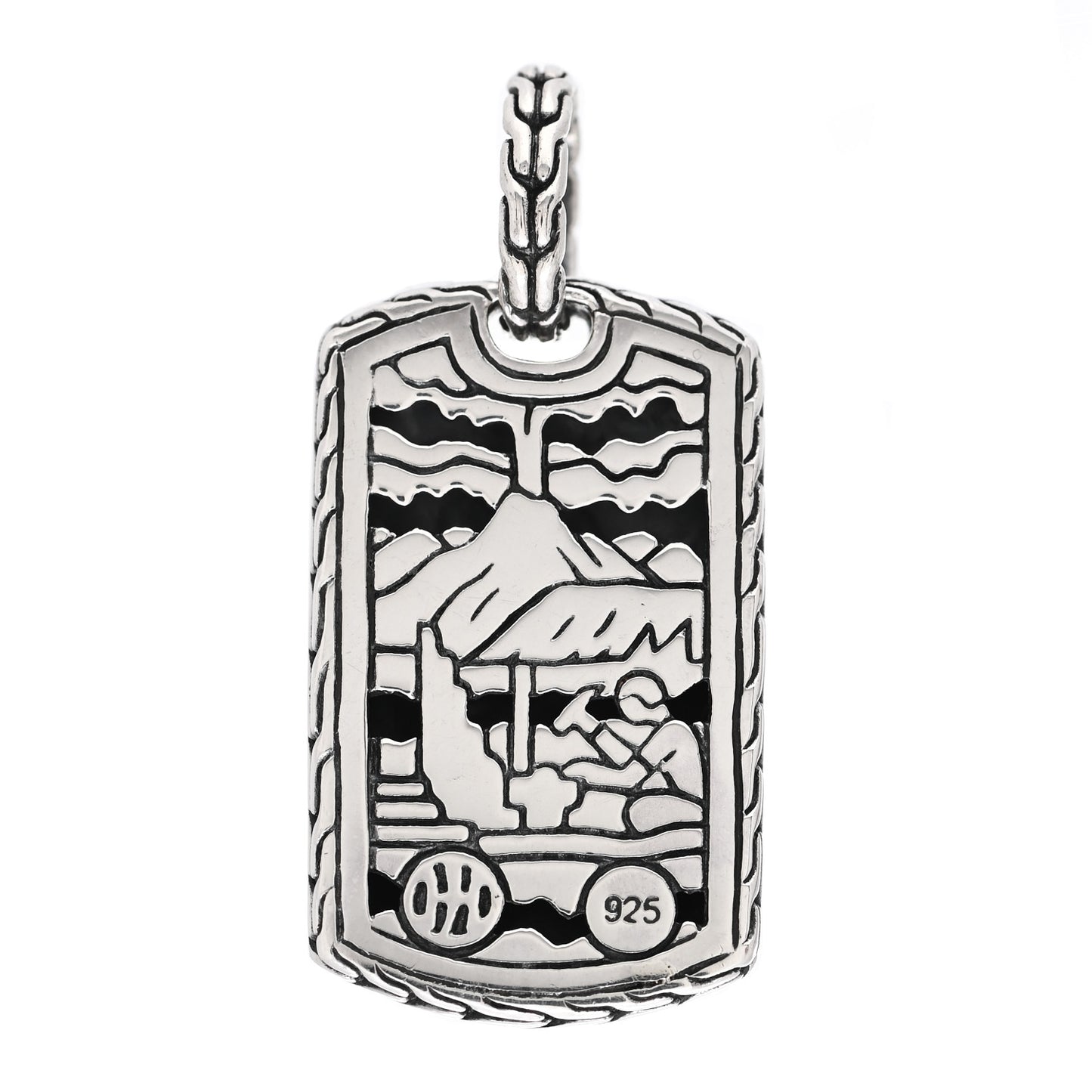 Sterling Silver Palu Hammered Dog Tag Pendant
