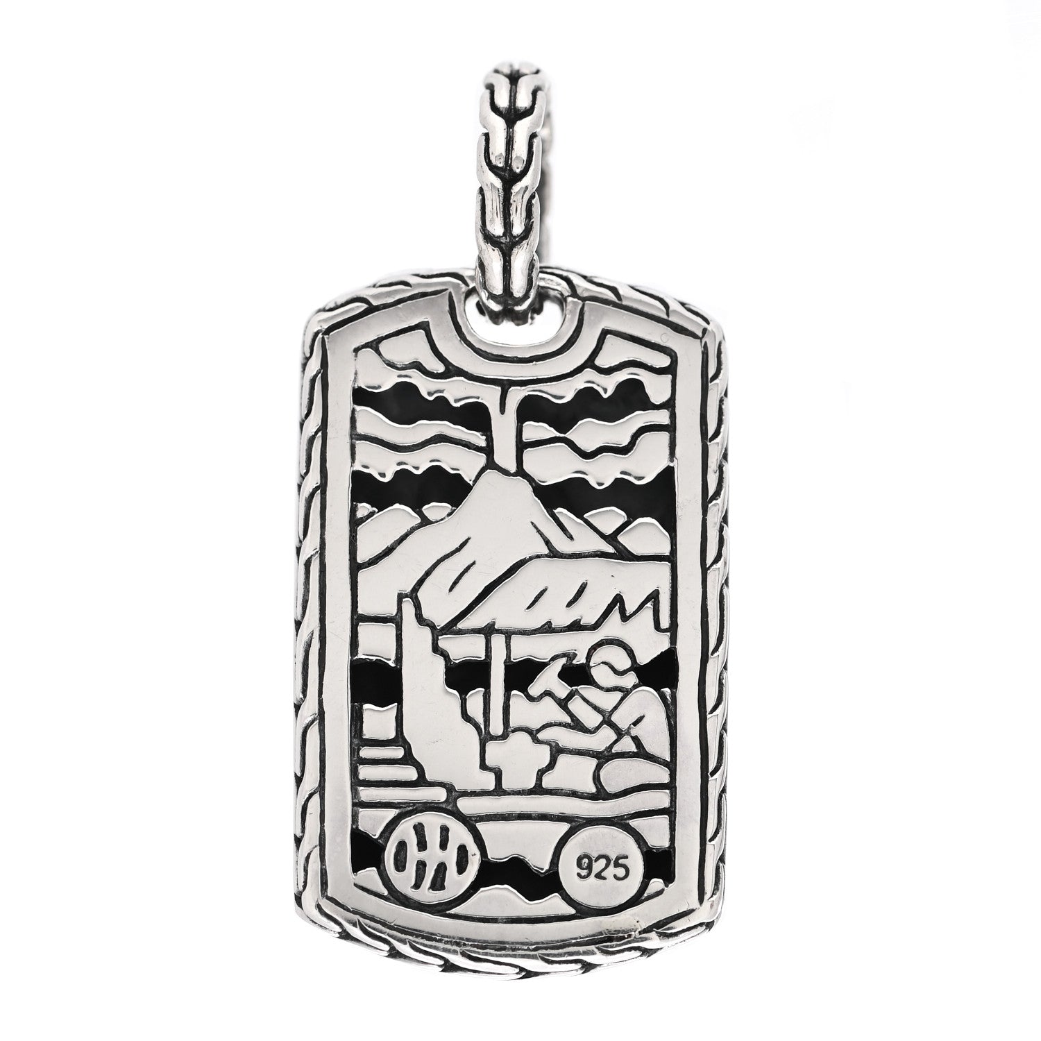 John Hardy Sterling Silver Palu Hammered Dog Tag Pendant 3 of 3