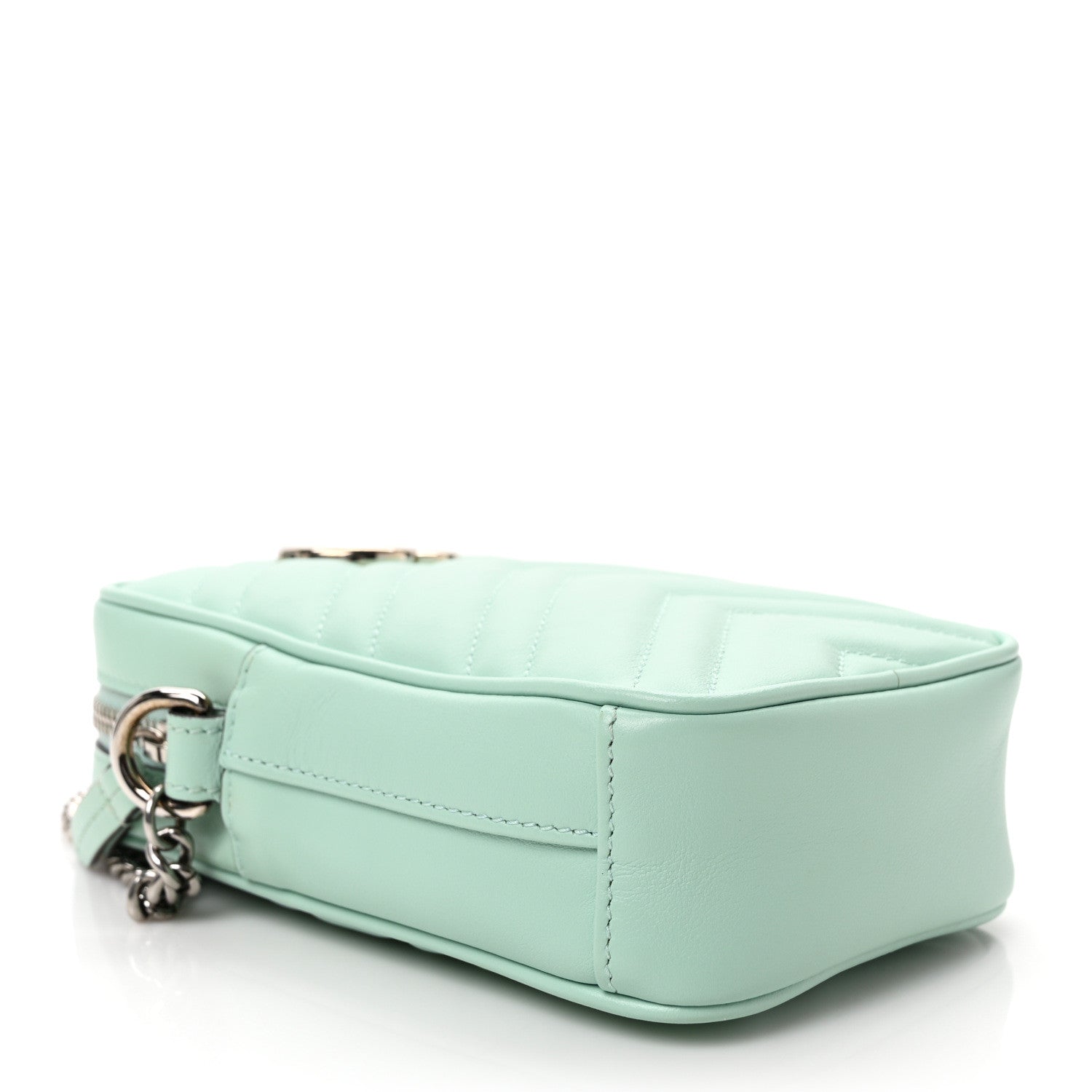 Gucci Calfskin Matelasse Mini GG Marmont Crossbody Bag Water Green 4 of 8