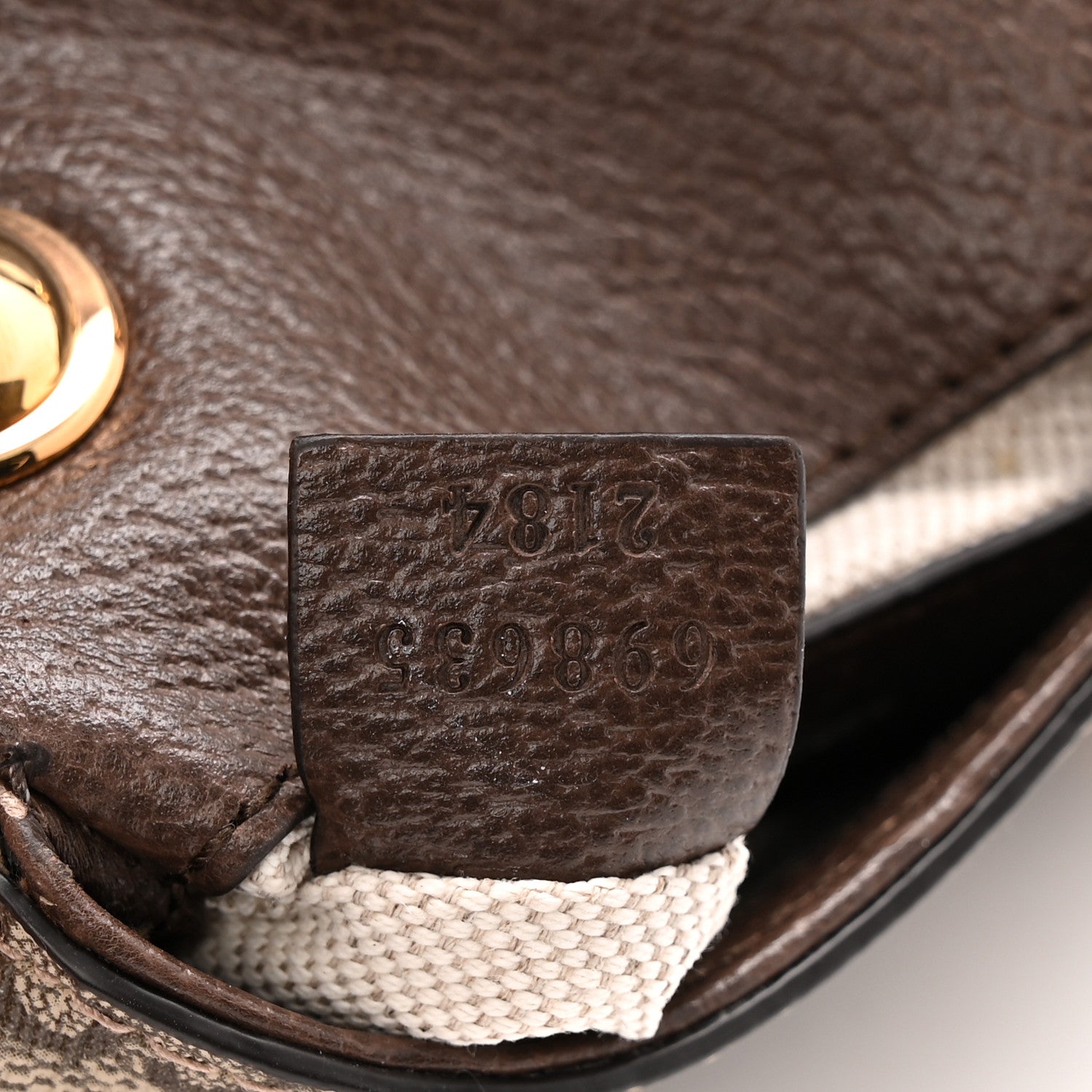 Gucci GG Supreme Monogram Textured Dollar Calfskin Blondie Card Case Wallet with Strap Beige Ebony New Acero 7 of 10
