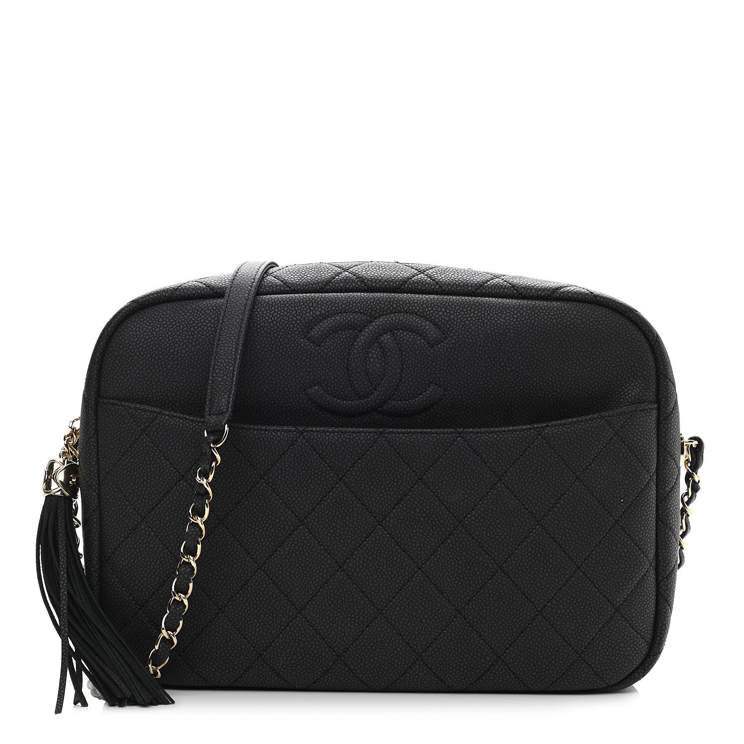 Chanel Caviar Quilted Large Coco Tassel Camera Case Black 1 of 10