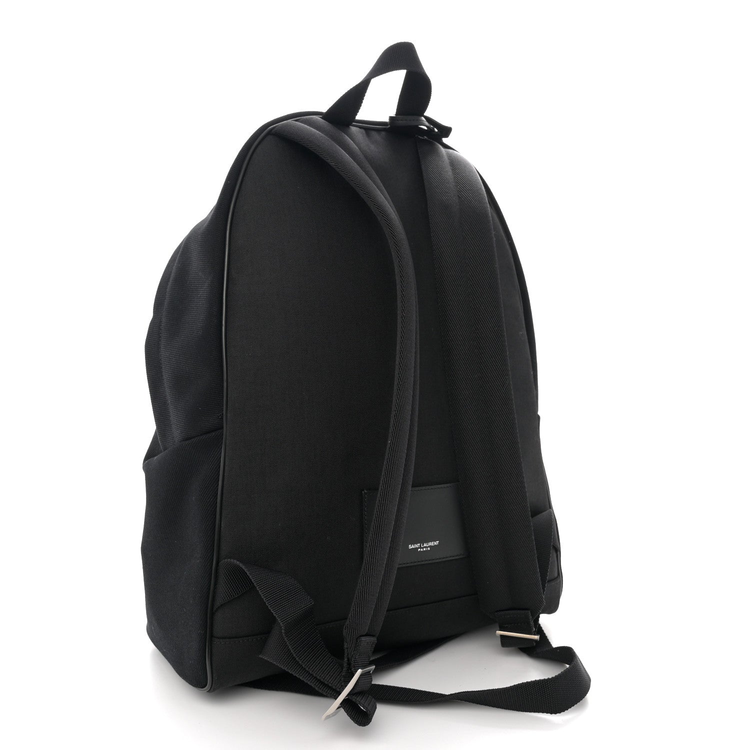 Saint Laurent Canvas Signature Embroidered City Backpack Black 3 of 10
