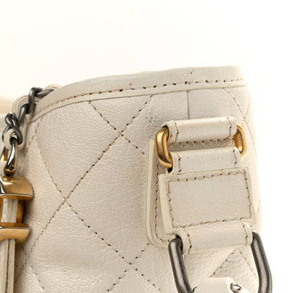Chanel Patent Goatskin Quilted Medium Gabrielle Hobo White 13 of 16
