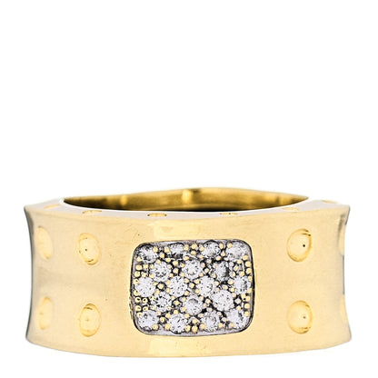 Roberto Coin 18K Yellow Gold Diamond Two Row Pois Moi Band Ring 58 8.25 1 of 4