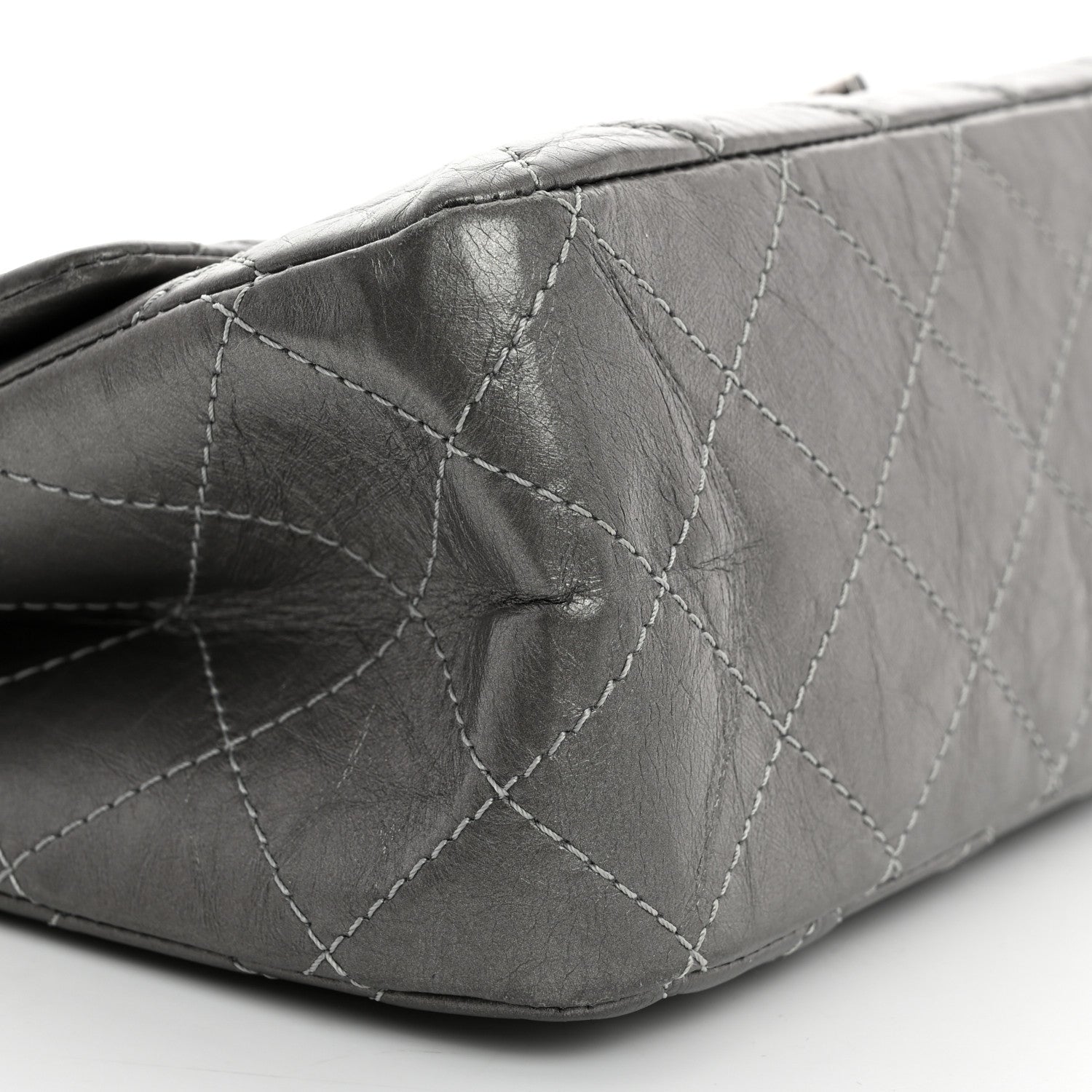 Chanel Metallic Aged Calfskin Quilted 2.55 Reissue 227 Flap Dark Silver 9 of 11