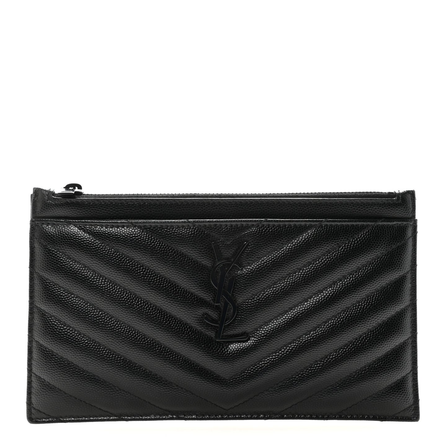 Grain De Poudre Chevron Monogram Monochrome Bill Pouch Black