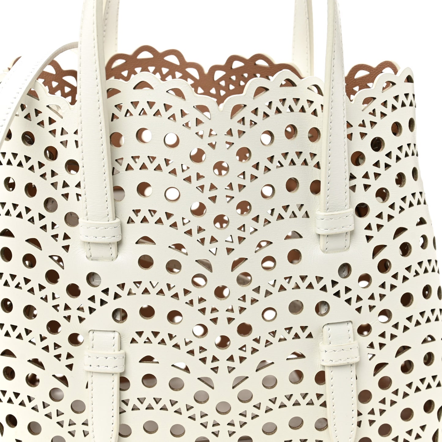 Calfskin Vienne Wave Mina 20 Bag Blanc Optique