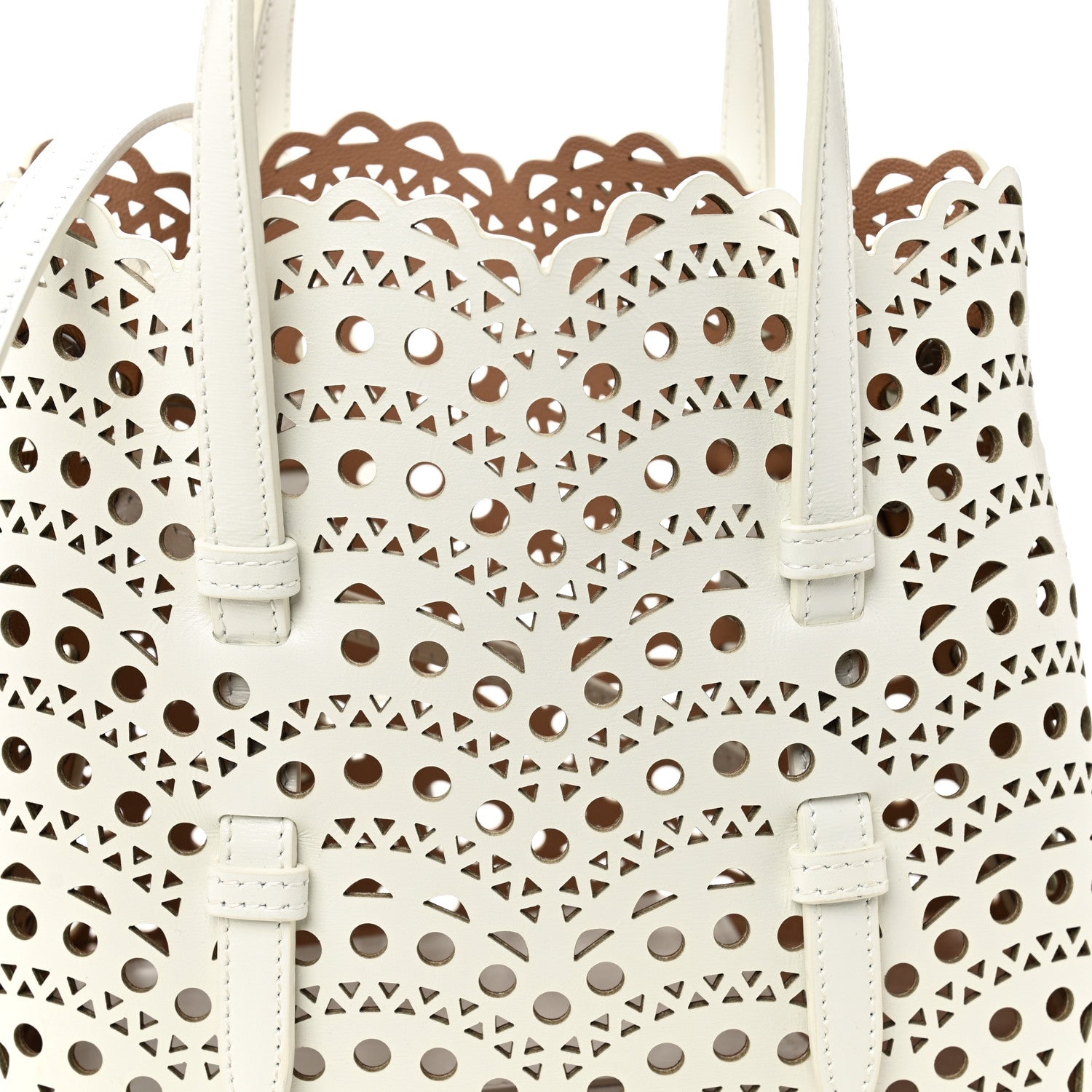 Alaia Calfskin Vienne Wave Mina 20 Bag Blanc Optique 8 of 10