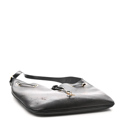 Saint Laurent Smooth Calfskin Paris VII Large Flat Hobo Black 5 of 11