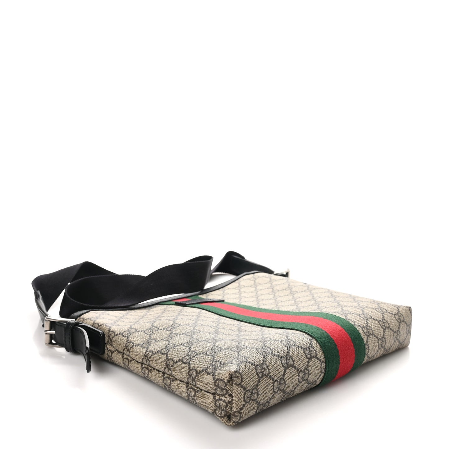 GG Supreme Monogram Web Messenger Bag Black