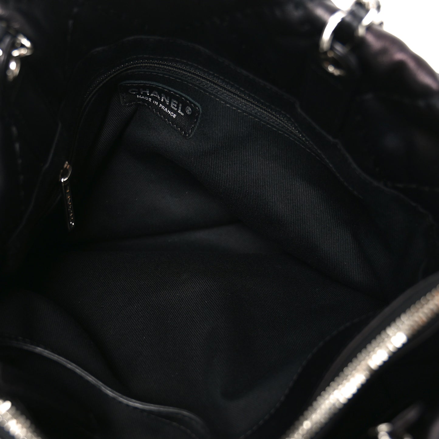 Calfskin Contrast Stitch Tote Black
