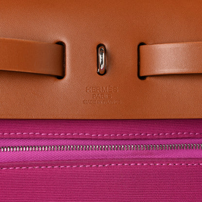 Hermes Toile Officier Vache Hunter Verso Herbag Zip PM 31 Dune Magnolia Fauve 6 of 11