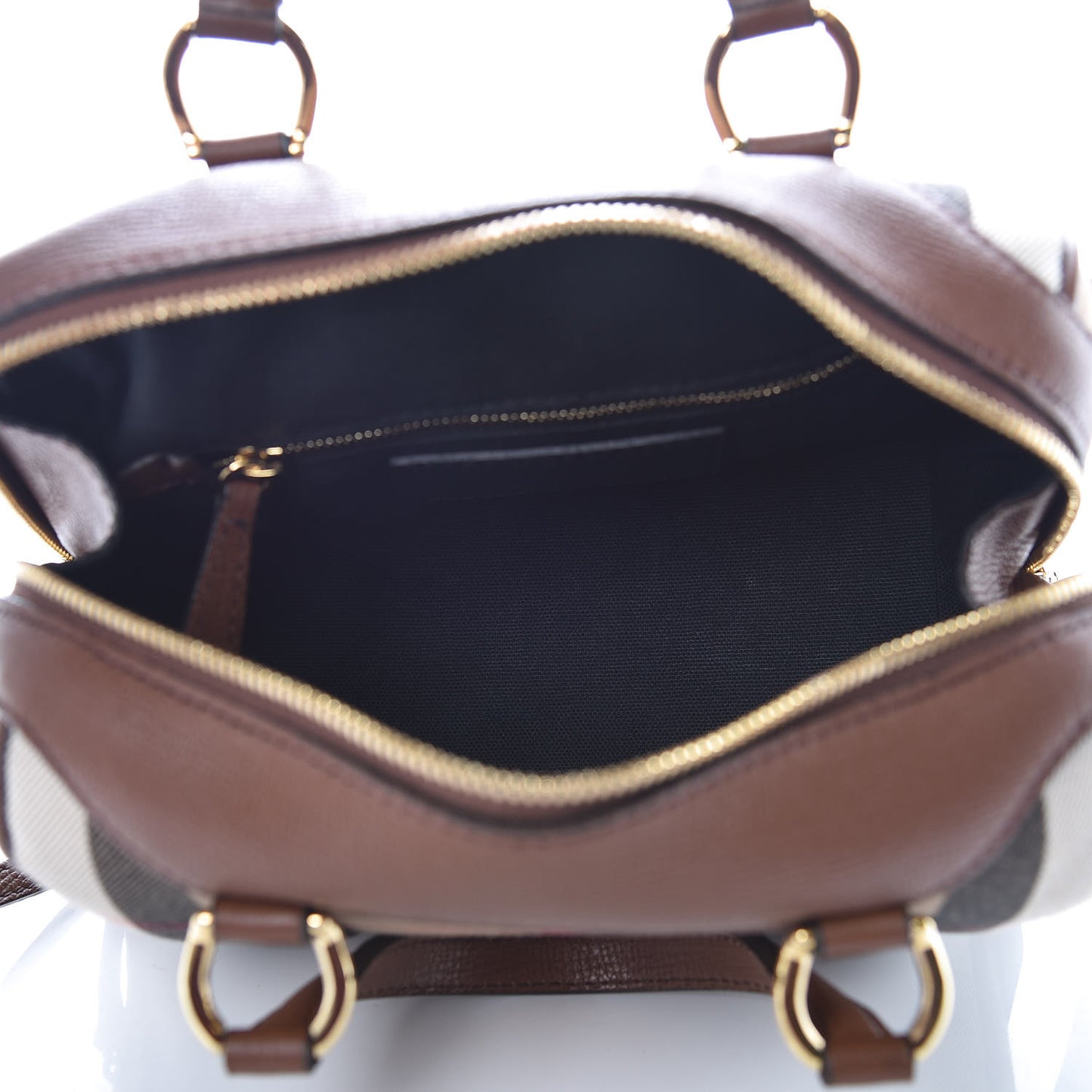 House Check Derby Calfskin Small Alchester Bowling Bag Tan
