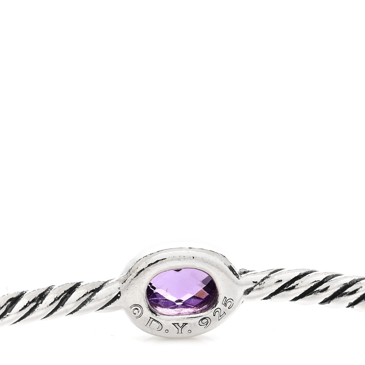 Sterling Silver Amethyst Color Classics Cable Bangle Bracelet Set of 2
